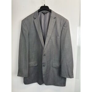 Davinci Blazer Men's 48L Gray 2 Button Sport Coat‎ Jacket Poly/Rayon